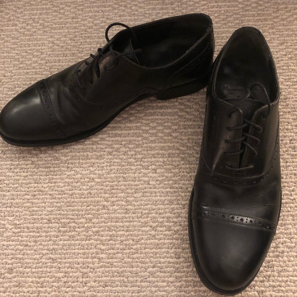Massimo Dutti Black Leather Brogues (EU42/US9)
